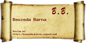 Beszeda Barna névjegykártya